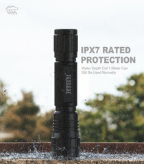 Feyachi 1500 Lumen LED Tactical Flashlight Rechargeable IPX7 Protection 4 Modes Weapon Light Picatinny Rail Flashlight Included with Pressure Switch(Mlok-FL32)