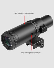 Feyachi M37 1.5X - 5X Red Dot Magnifier Focus Adjustment Optical Magnifier with Flip to Side Mount, Black