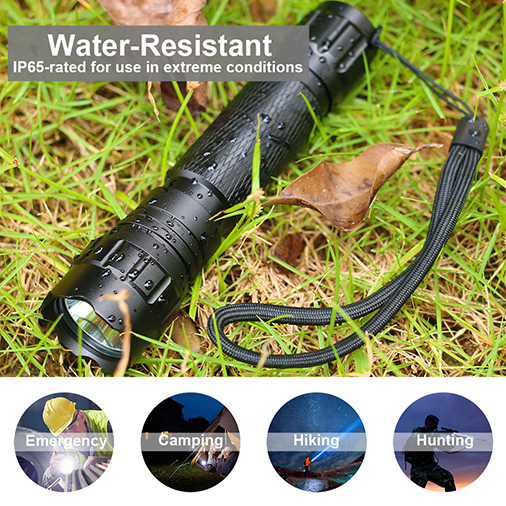 Feyachi FL11-MB Rechargeable Tactical Flashlight 1200 Lumen Matte Black LED Flashlight with Picatinny Mount and Pressure Switch Included