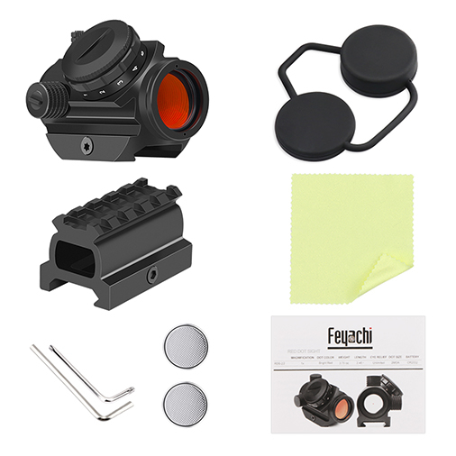 Feyachi RDS-22 2MOA Micro Red Dot Sight Compact Red Dot Scope with 0.83” Riser Mount Absolute Co-Witness with Iron Sight