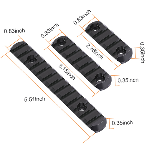 M-LOK Rail Section, 5-Slot 7-Slot 13-Slot Aluminum Picatinny Rail for Mlok Compatible Systems with 3 Allen Wrench, 12 T-Nuts and 12 Screws