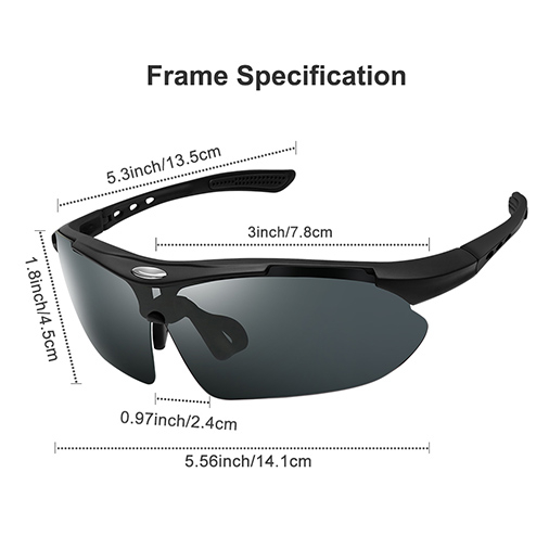 Polarized Sunglasses for Men Women Sport Glasses for Cycling Fishing Driving Running Golf Baseball - UV Protection Tactical Sunglasses with Case