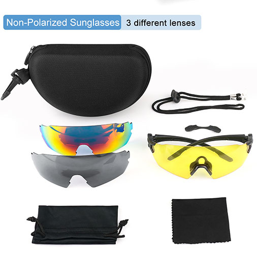 Shooting Glasses for Men and Women Anti Fog Z87 and Safety Glasses Sport Sunglasses Tactical Interchangeable lenses with Case, UV Eye Protection