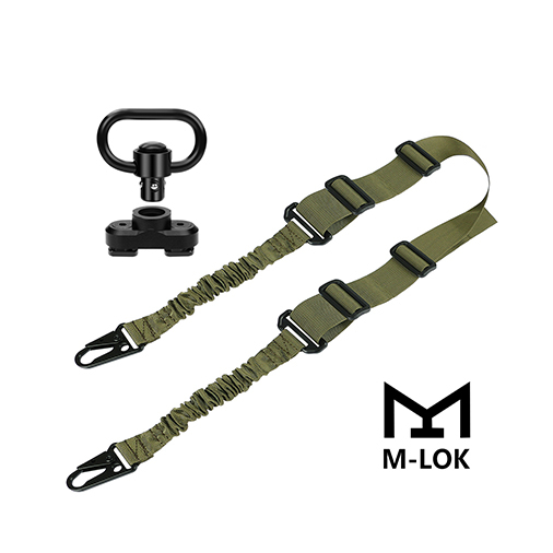 Feyachi L46 Two Points Rifle Sling with Mlok QD Sling Mount, Length Adjustable Gun Sling with Larger Metal Hooks