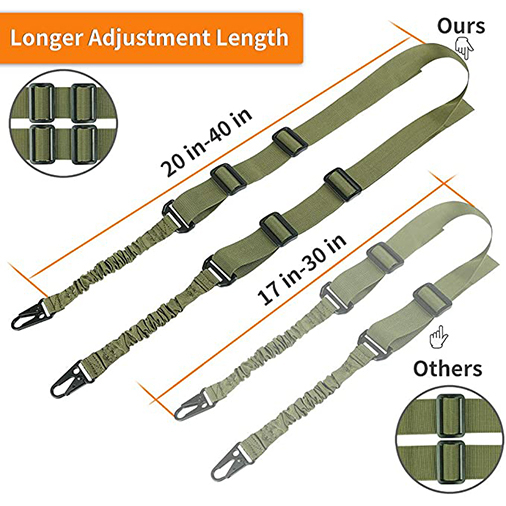 Feyachi L46 Two Points Rifle Sling with Mlok QD Sling Mount, Length Adjustable Gun Sling with Larger Metal Hooks