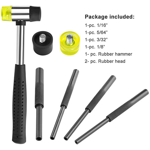 Feyachi Assembly Tool with Hammer and Roll Pin Punch Set