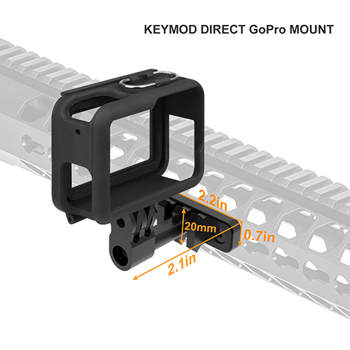 Keymod GoPro Mount, 2 in 1 Side Gun Rail Mount for GoPro and Keymod Picatinny Rail, 90 Degree Camera Mount for Keymod System