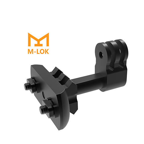 M-LOK GoPro Mount, 2 in 1 Side Gun Rail Mount for GoPro and Mlok Picatinny Rail