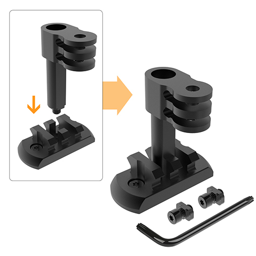 M-LOK GoPro Mount, 2 in 1 Side Gun Rail Mount for GoPro and Mlok Picatinny Rail