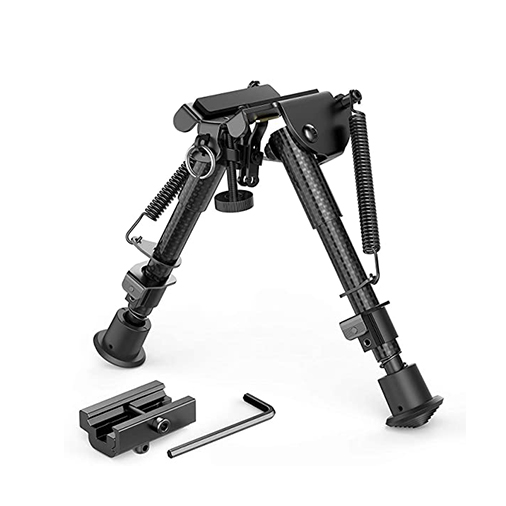 Carbon Fiber 6inch-9inch Rifle Bipod with Picatinny Adapter, Carbon Bipod for Hunting and Shooting