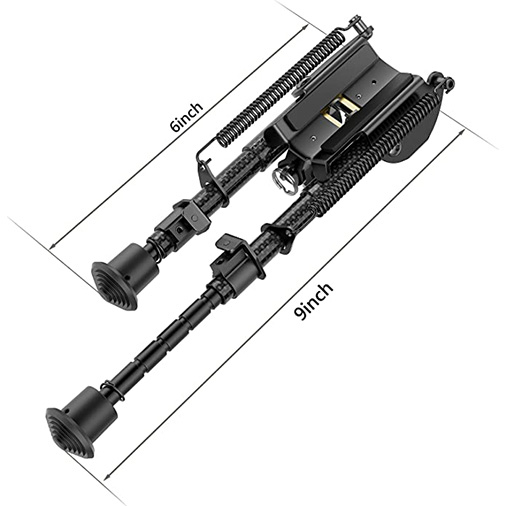 Carbon Fiber 6inch-9inch Rifle Bipod with Picatinny Adapter, Carbon Bipod for Hunting and Shooting