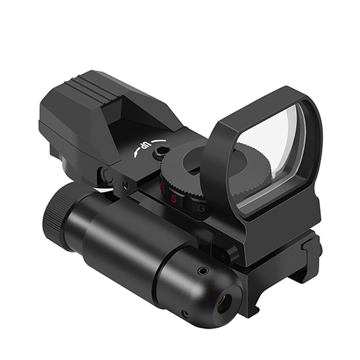 Feyachi RSL-18 Reflex Sight - 4 Reticle Red & Green Dot Sight Optics with Integrated Red La-ser Sight Less Than 5mW Output