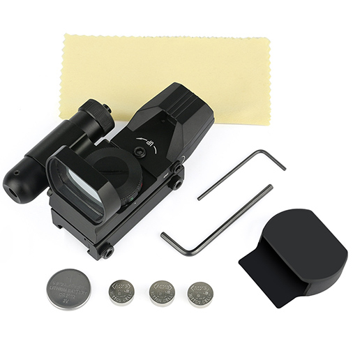 Feyachi RSL-18 Reflex Sight - 4 Reticle Red & Green Dot Sight Optics with Integrated Red La-ser Sight Less Than 5mW Output