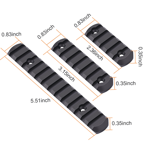 Keymod Picatinny Rail Sections, Aluminum Rail Mount Accessory Set for Keymod System with Allen Wrench, Keymod Replacement Screws and Nuts