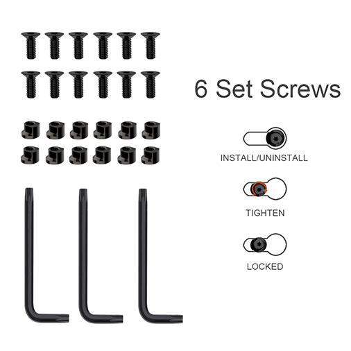 Keymod Picatinny Rail Sections, Aluminum Rail Mount Accessory Set for Keymod System with Allen Wrench, Keymod Replacement Screws and Nuts