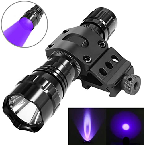 Feyachi UV Flashlight Blacklight 395nm CREE LED Ultraviolet for Pet Urine Detector Outdoor Tactical Hunting Flashlight Blood Tracker with Picatinny Rail Mount