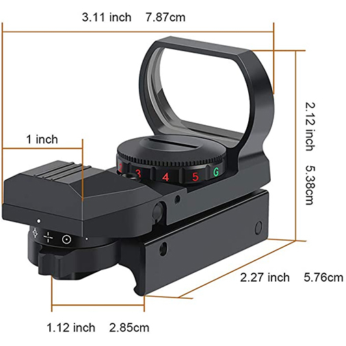 Feyachi Reflex Sight - Adjustable Reticle (4 Styles) Both Red and Green in one Sight