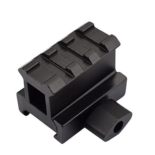 1" Picatinny Riser Mount w/See Through Hole for Scopes and Optics, 1.56" Long, 3 Slot