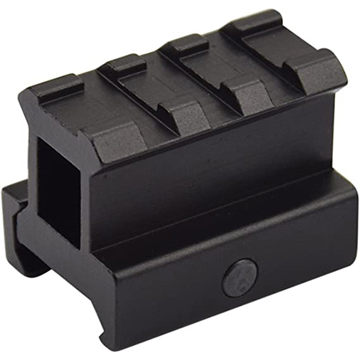 1" Picatinny Riser Mount w/See Through Hole for Scopes and Optics, 1.56" Long, 3 Slot