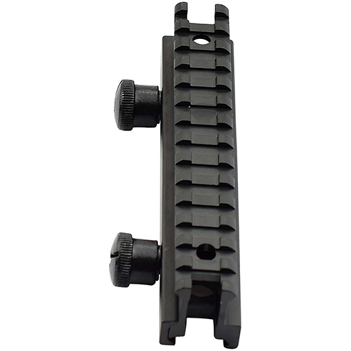 1" Picatinny Riser Mount w or See Through Hole for Scopes and Optics, 5.71" Long, 14 Slot，Black