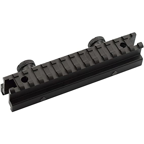 1" Picatinny Riser Mount w or See Through Hole for Scopes and Optics, 5.71" Long, 14 Slot，Black