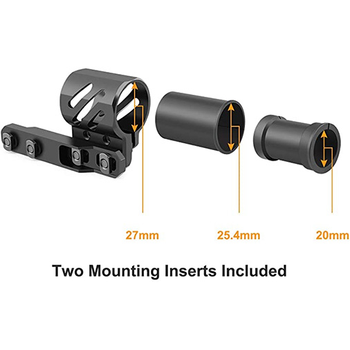 Feyachi M-Lok Offset Flashlight Ring Mount for Mlok Rail System 2 Mounting Inserts Included fits 27mm 25.4mm 20mm Diameter Flashlight