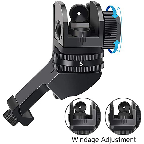 Feyachi 45 Degree Front and Rear Backup Iron Sights - Rapid Transition Picatinny Rail Mounted