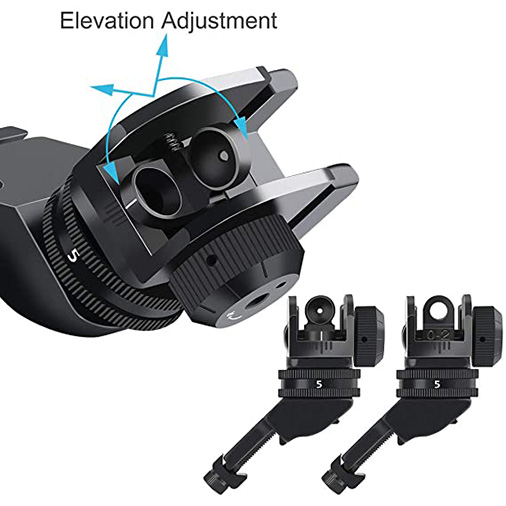 Feyachi 45 Degree Front and Rear Backup Iron Sights - Rapid Transition Picatinny Rail Mounted