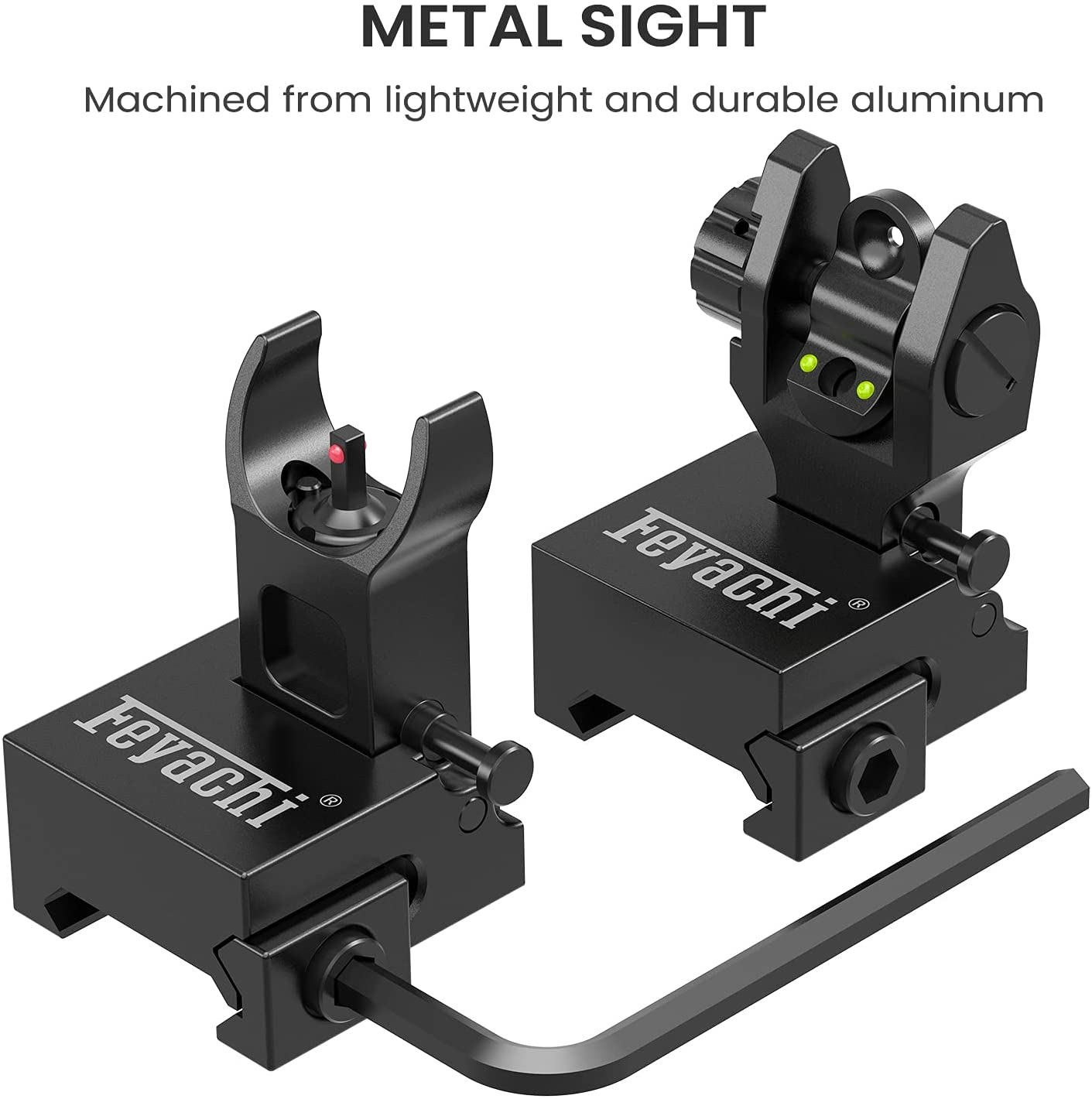 Feyachi S27 Fiber Optic Iron Sights Flip Up Front and Rear Sights