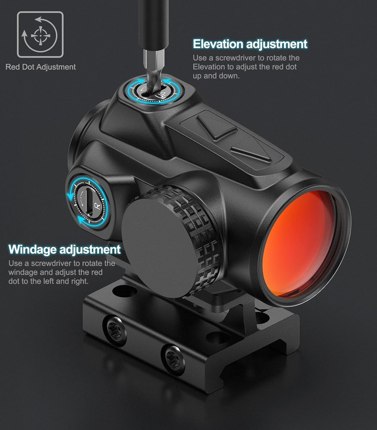 Feyachi V90 2 MOA Red Dot Sight Shake Awake Red Dot Scope Waterproof Rifle Scope 1 x 25mm .75” Rser Mount feyachi Default Title Default Title-