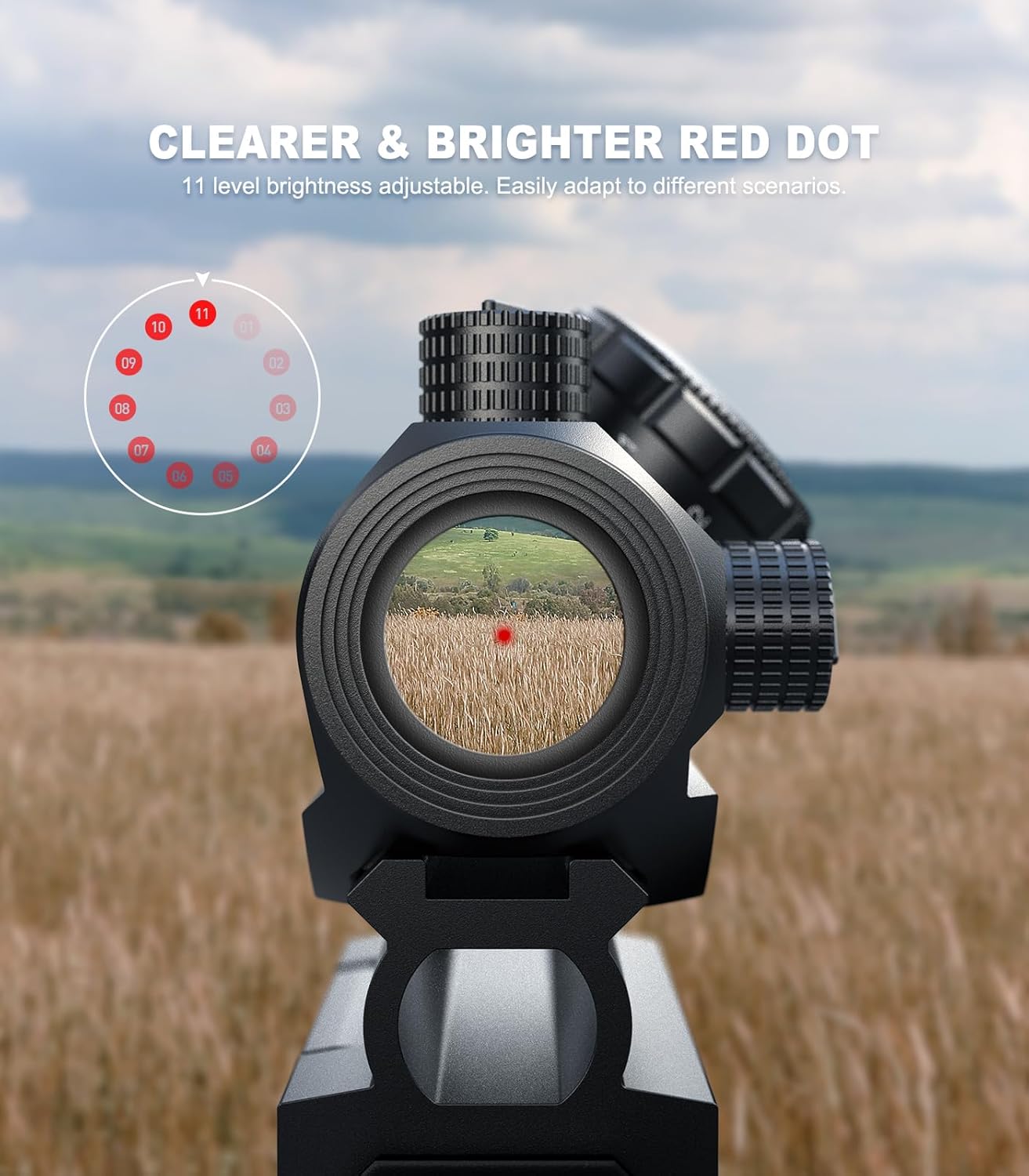 Feyachi RS-23 Red Dot Sight with M38 5X Magnifier Combo Kit, 1 x 22mm Red Dot Scope & Magnifier Built-in Flip Mount Combo feyachi Default Title Default Title-