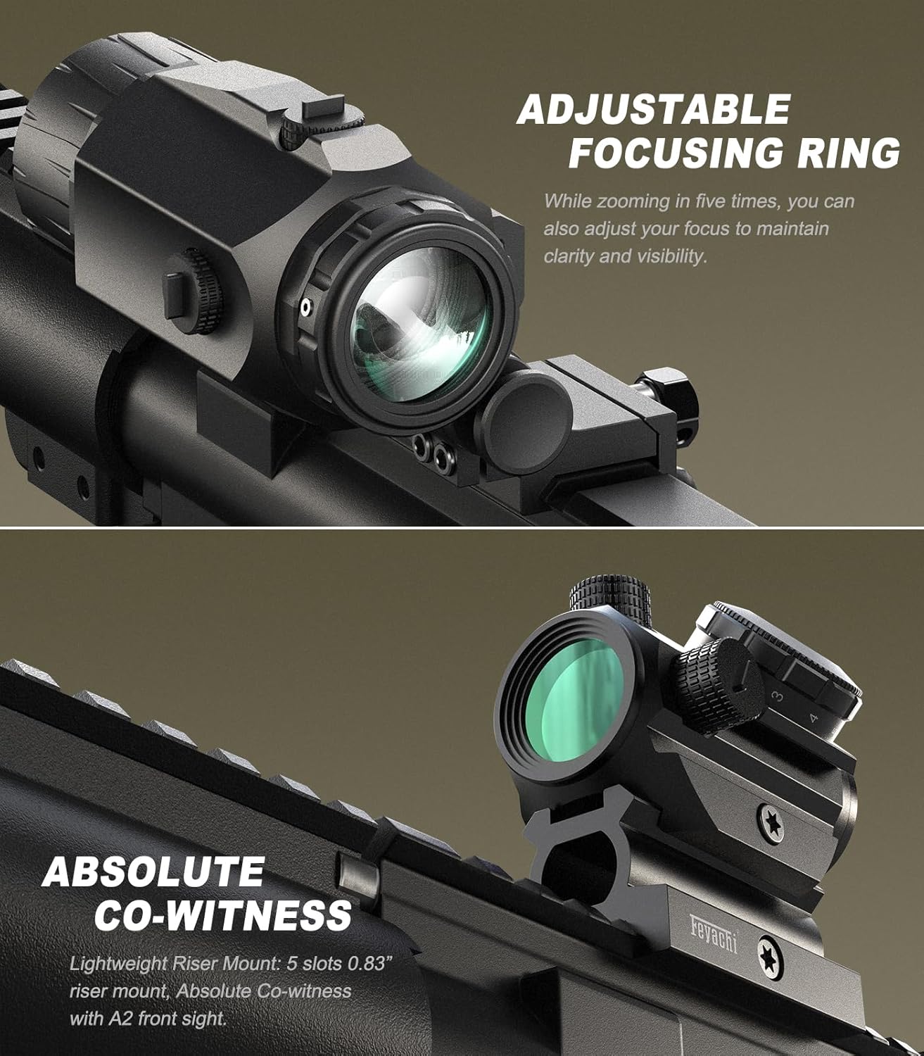 Feyachi RS-23 Red Dot Sight with M38 5X Magnifier Combo Kit, 1 x 22mm Red Dot Scope & Magnifier Built-in Flip Mount Combo feyachi Default Title Default Title-