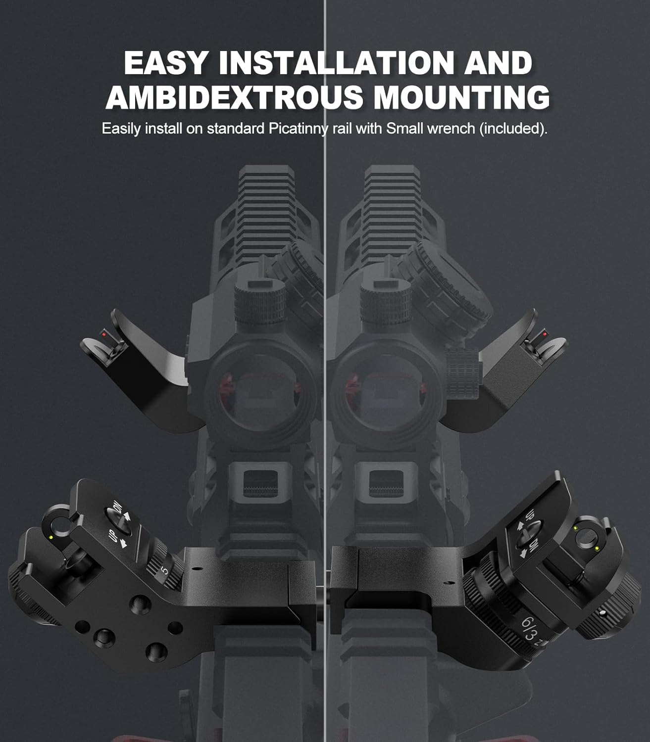 Feyachi 45 Degree Offset Iron Scopes Flip Up Fiber Optics BUIS Rapid Transition Backup Front and Rear Iron Scope Set feyachi Default Title Default Title-