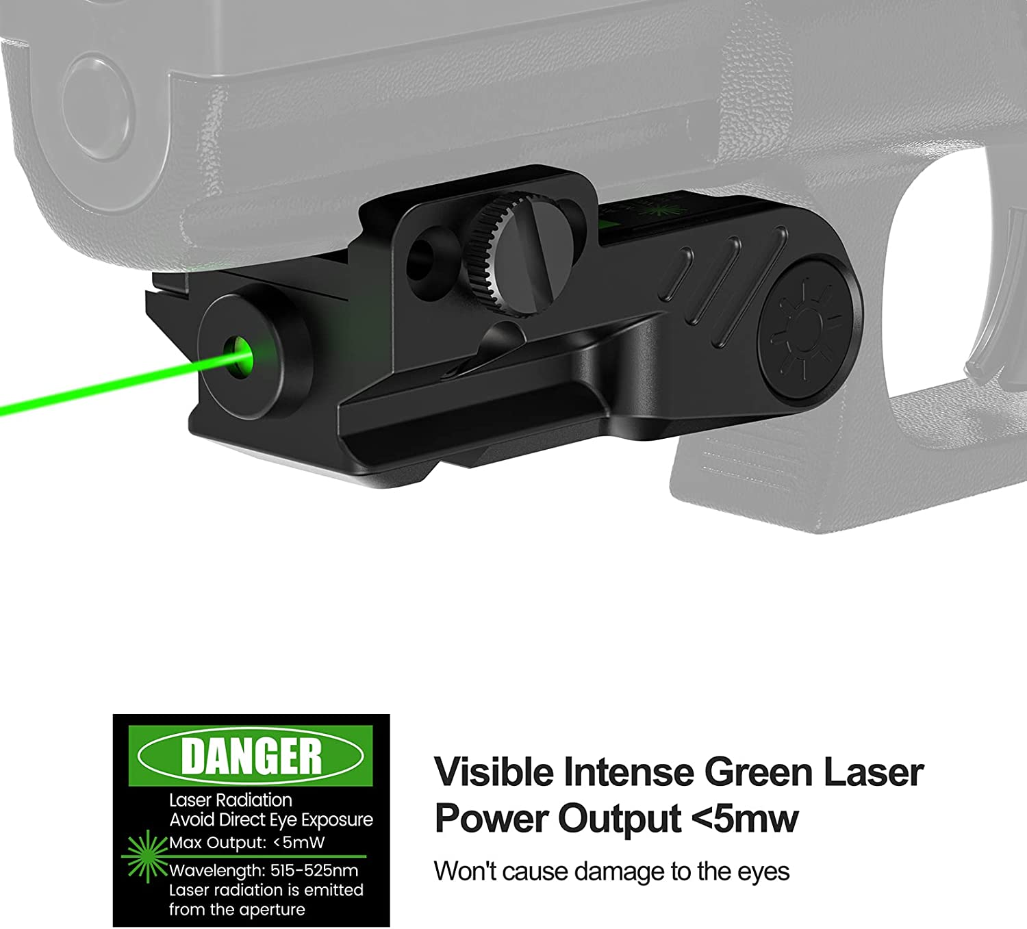 Feyachi LS22 Rechargeable Green Laser - USB Rail Mount