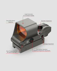 Feyachi RS60 Red Dot Reflex Sight Nickel - Multiple Reticle