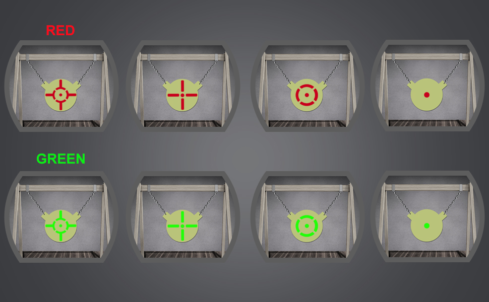 Feyachi Reflex Sight - Adjustable Reticle (4 Styles) Both Red and Green in one Sight