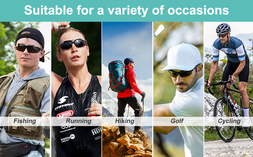 Polarized Sunglasses for Cycling Fishing Driving Running Golf Baseball