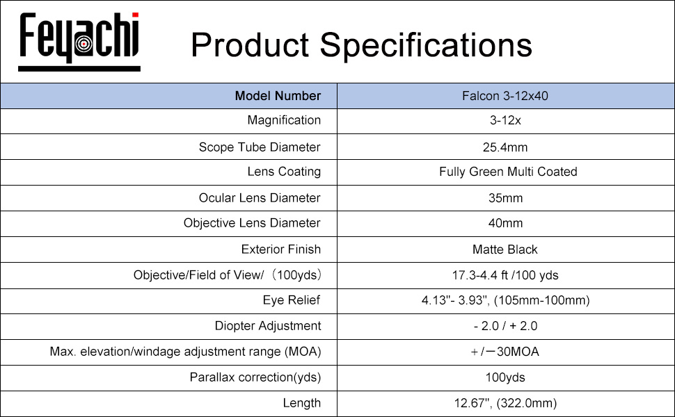 Feyachi Falcon Rifle Scope